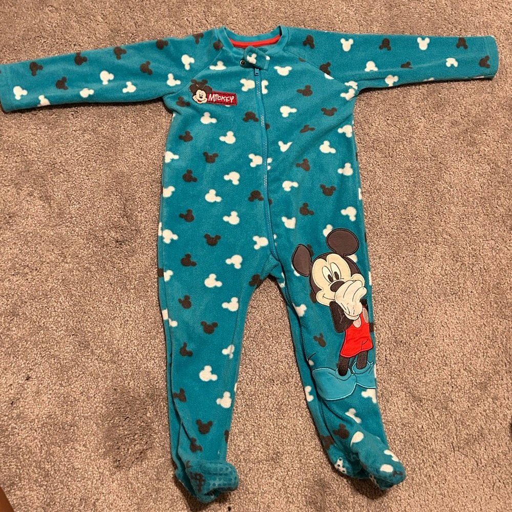 One piece Mickey Mouse fleece footie